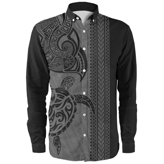 Hawaii Long Sleeve Shirt Polynesia Tribal Turtle Tattoo