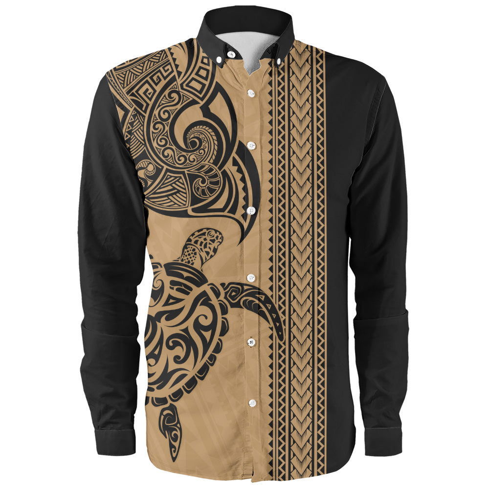 Hawaii Long Sleeve Shirt Polynesia Tribal Turtle Tattoo