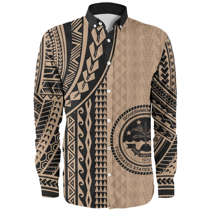 Federated States Of Micronesia Long Sleeve Shirt Polynesian Tattoo