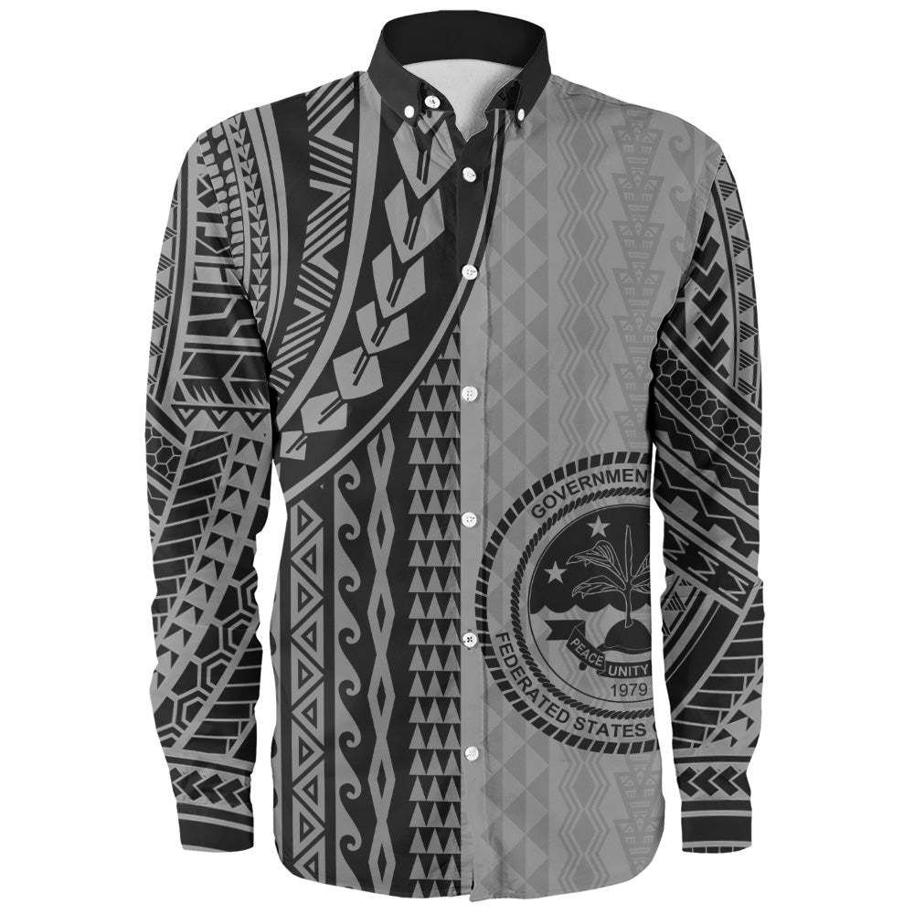 Federated States Of Micronesia Long Sleeve Shirt Polynesian Tattoo