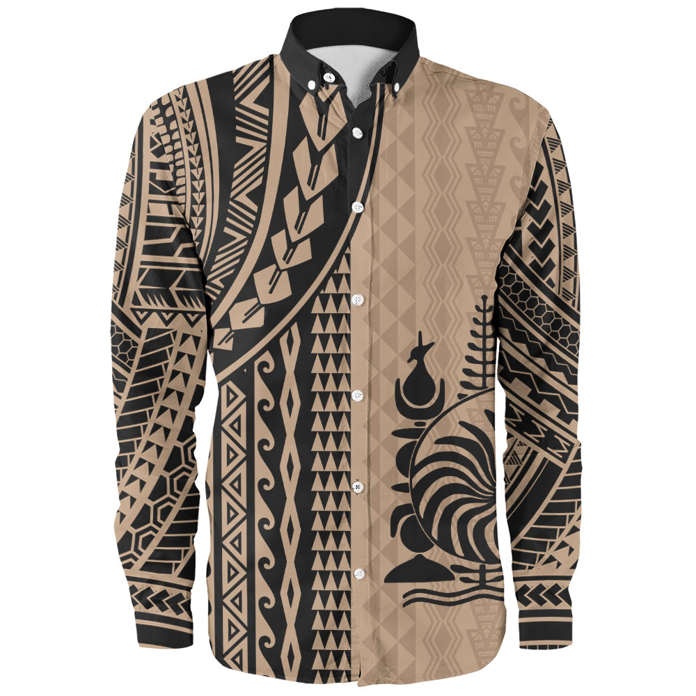 New Caledonia Long Sleeve Shirt Polynesian Tattoo