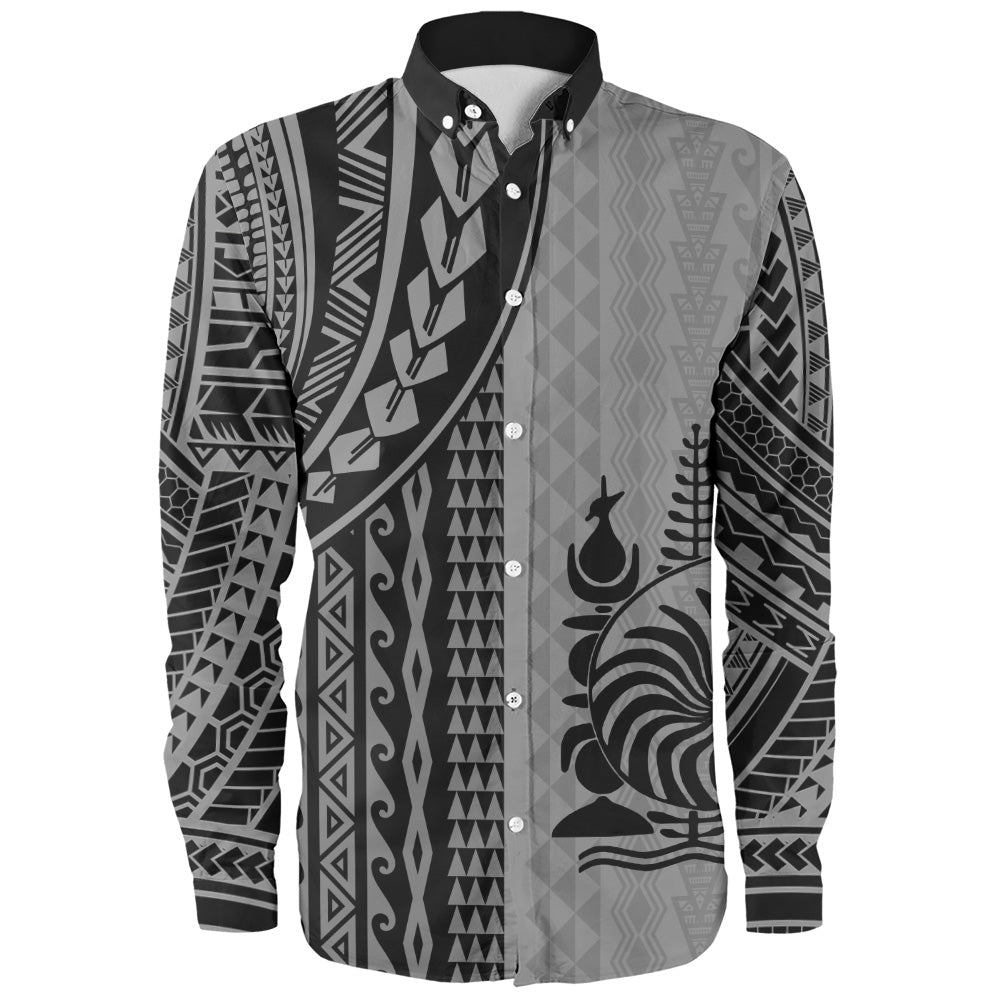 New Caledonia Long Sleeve Shirt Polynesian Tattoo