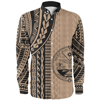 Marshall Islands Long Sleeve Shirt Polynesian Tattoo