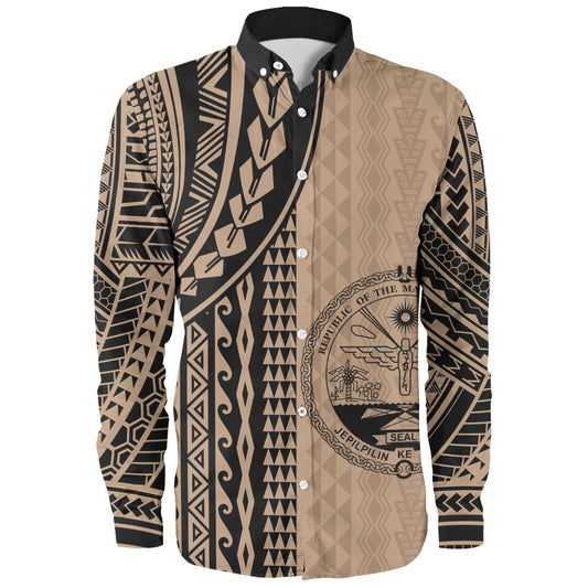 Marshall Islands Long Sleeve Shirt Polynesian Tattoo