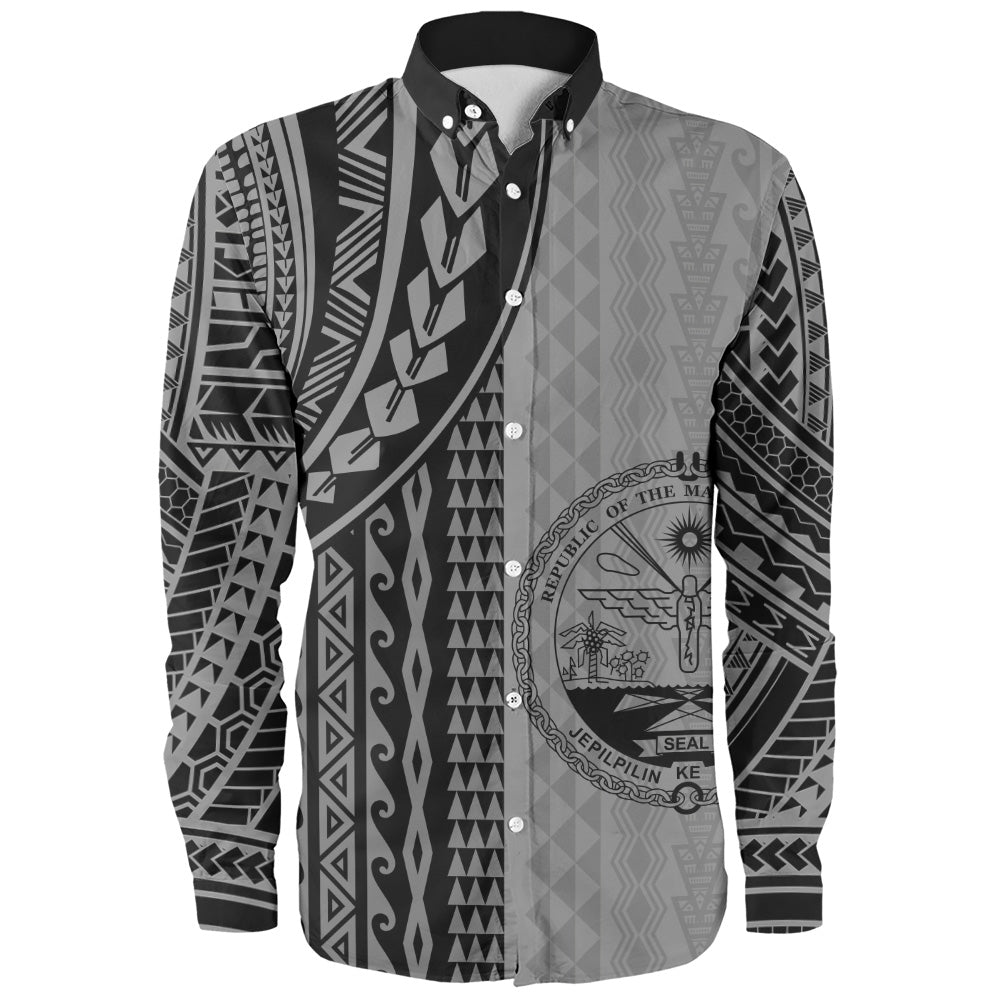 Marshall Islands Long Sleeve Shirt Polynesian Tattoo
