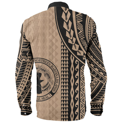 Northern Mariana Islands Long Sleeve Shirt Polynesian Tattoo