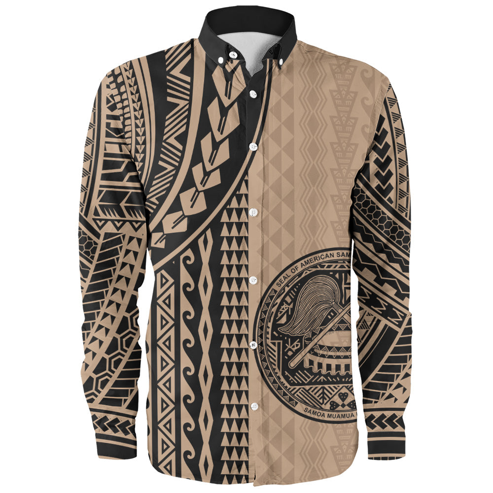 American Samoa Long Sleeve Shirt Polynesian Tattoo