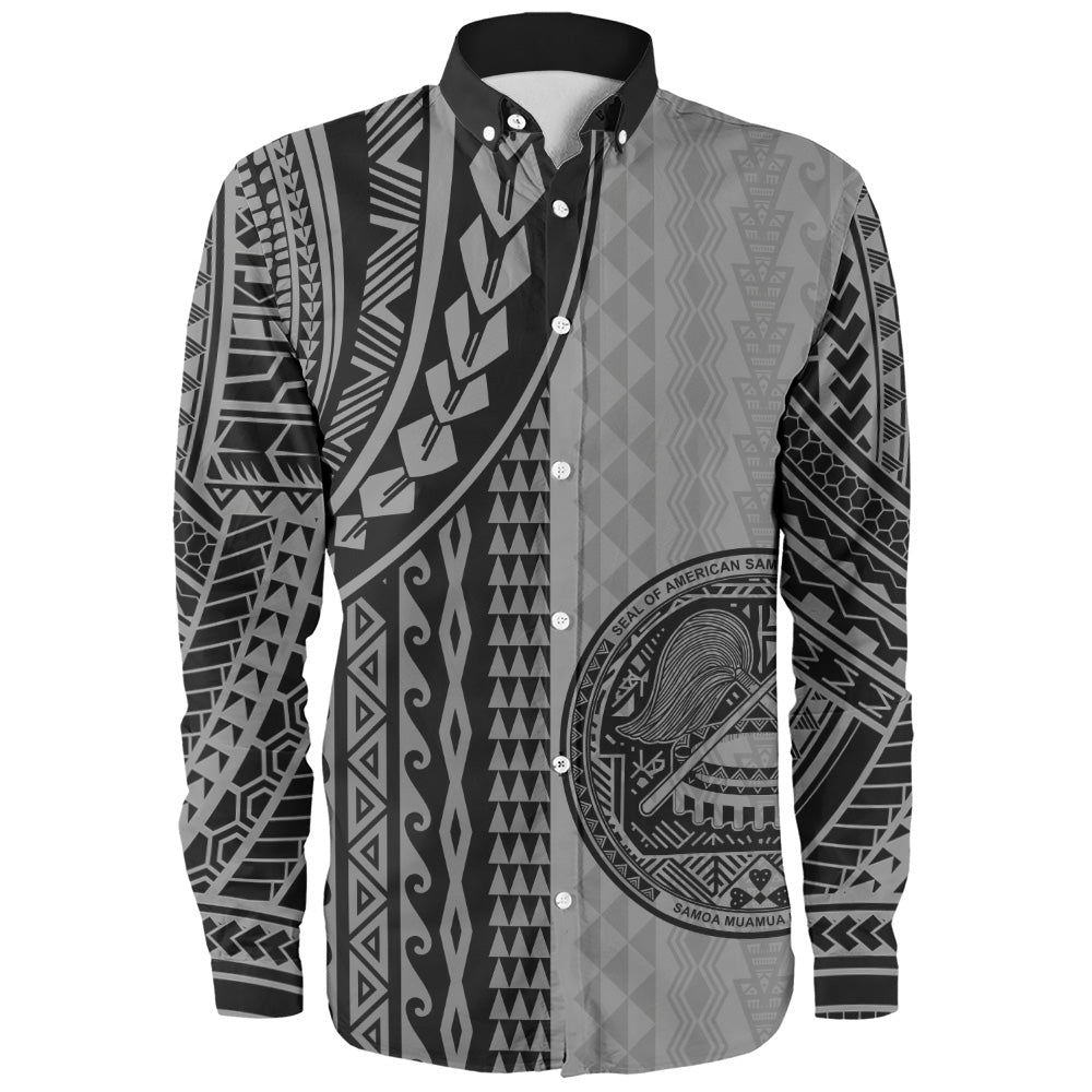 American Samoa Long Sleeve Shirt Polynesian Tattoo