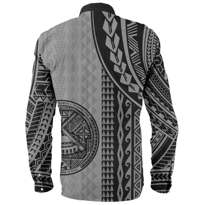 American Samoa Long Sleeve Shirt Polynesian Tattoo