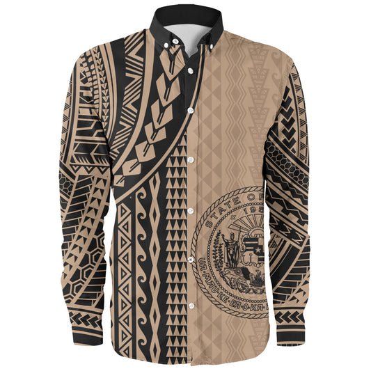 Hawaii Long Sleeve Shirt Polynesian Tattoo