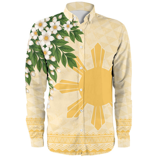 Philippines Filipinos Long Sleeve Shirt Sampaguita Sunshine Bloom Style