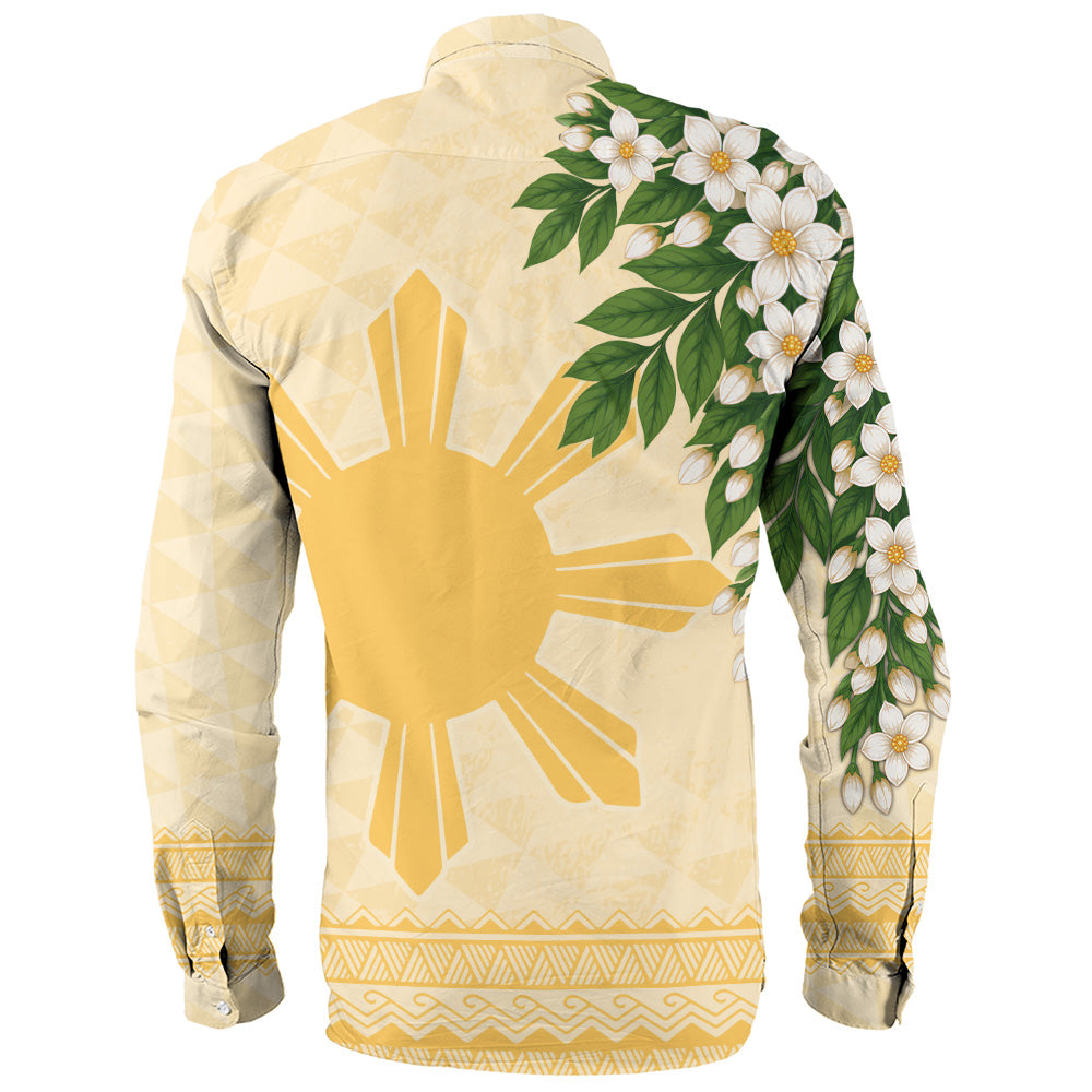 Philippines Filipinos Long Sleeve Shirt Sampaguita Sunshine Bloom Style