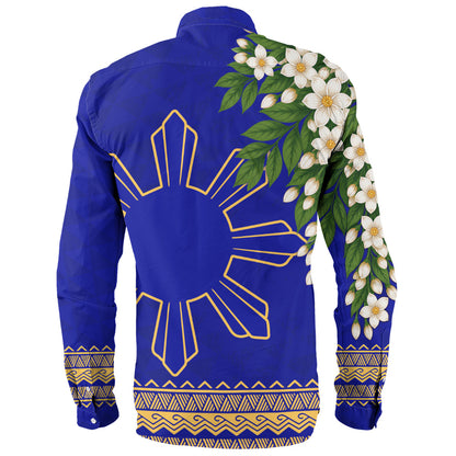 Philippines Filipinos Long Sleeve Shirt Sampaguita Sunshine Bloom Style