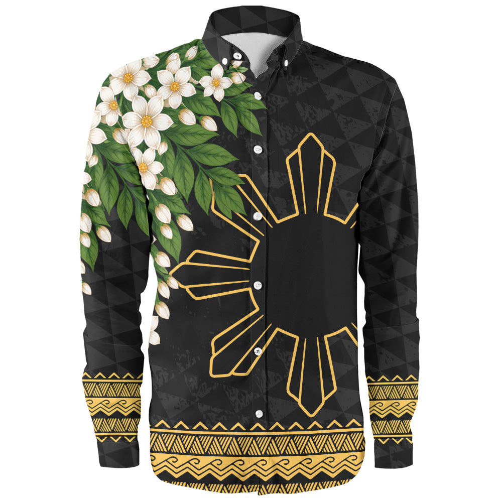 Philippines Filipinos Long Sleeve Shirt Sampaguita Sunshine Bloom Style
