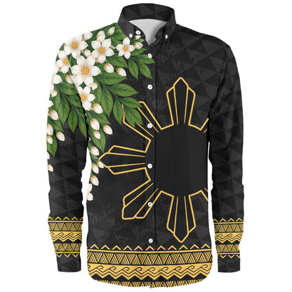 Philippines Filipinos Long Sleeve Shirt Sampaguita Sunshine Bloom Style