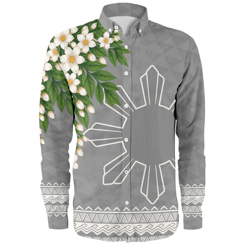 Philippines Filipinos Long Sleeve Shirt Sampaguita Sunshine Bloom Style