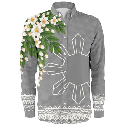 Philippines Filipinos Long Sleeve Shirt Sampaguita Sunshine Bloom Style