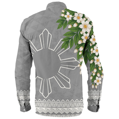 Philippines Filipinos Long Sleeve Shirt Sampaguita Sunshine Bloom Style