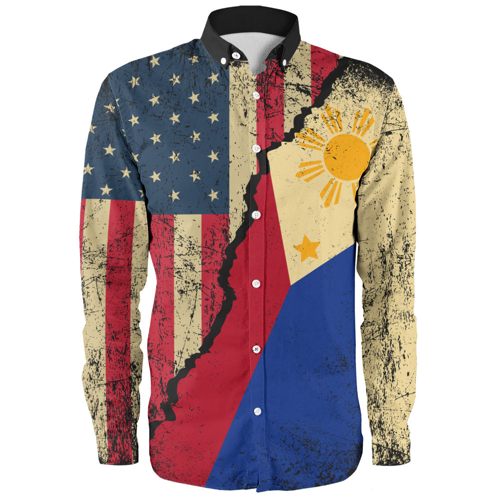 Philippines Filipinos Long Sleeve Shirt Filipino American Unity Style