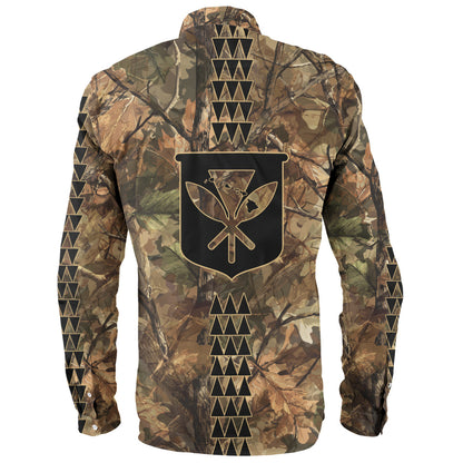 Hawaii Long Sleeve Shirt Woodland Kanaka Camo Style