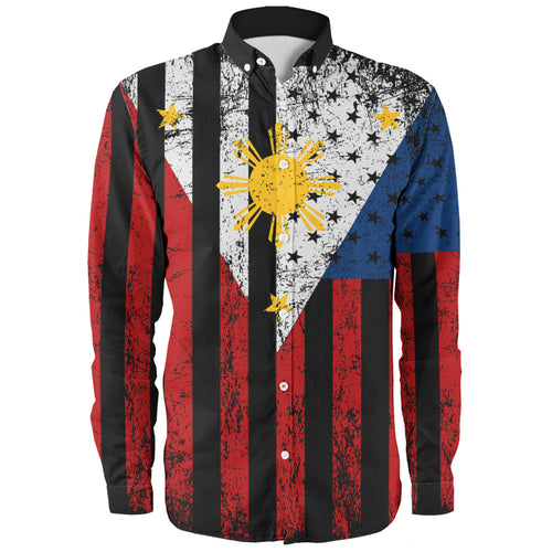 Philippines Filipinos Long Sleeve Shirt Blackout Flag Pride