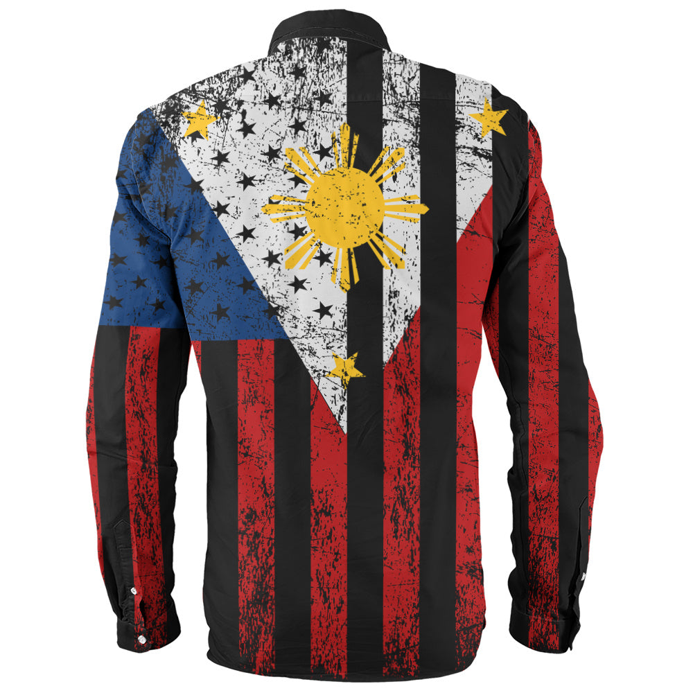 Philippines Filipinos Long Sleeve Shirt Blackout Flag Pride