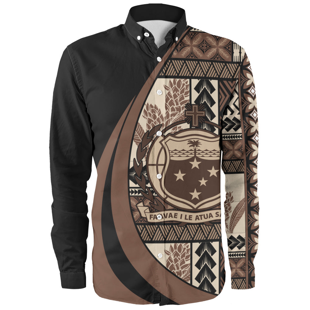 Samoa Long Sleeve Shirt Faavae i le Atua Siapo Tribal Heritage
