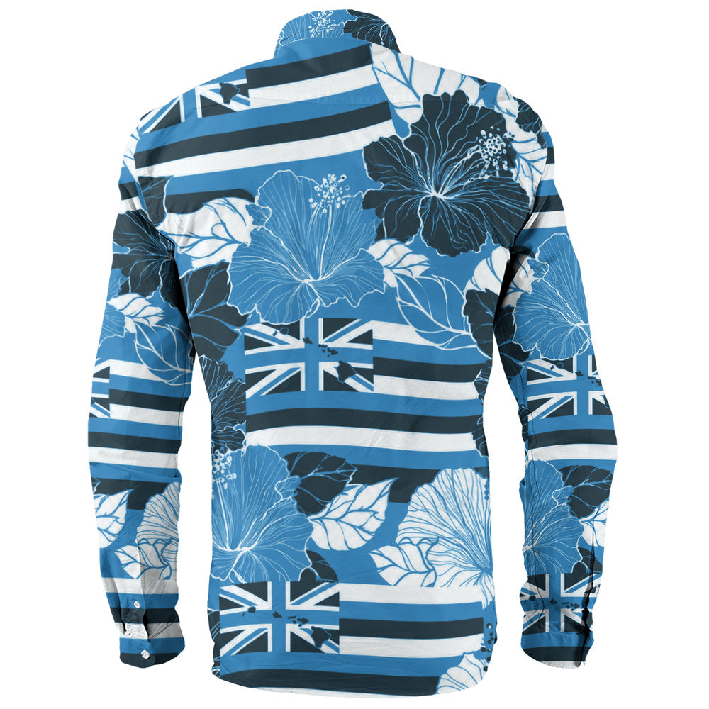 Hawaii Long Sleeve Shirt Hibiscus Flag Map Island Pride