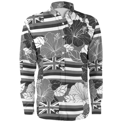 Hawaii Long Sleeve Shirt Hibiscus Flag Map Island Pride