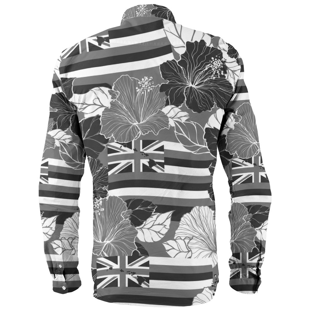Hawaii Long Sleeve Shirt Hibiscus Flag Map Island Pride