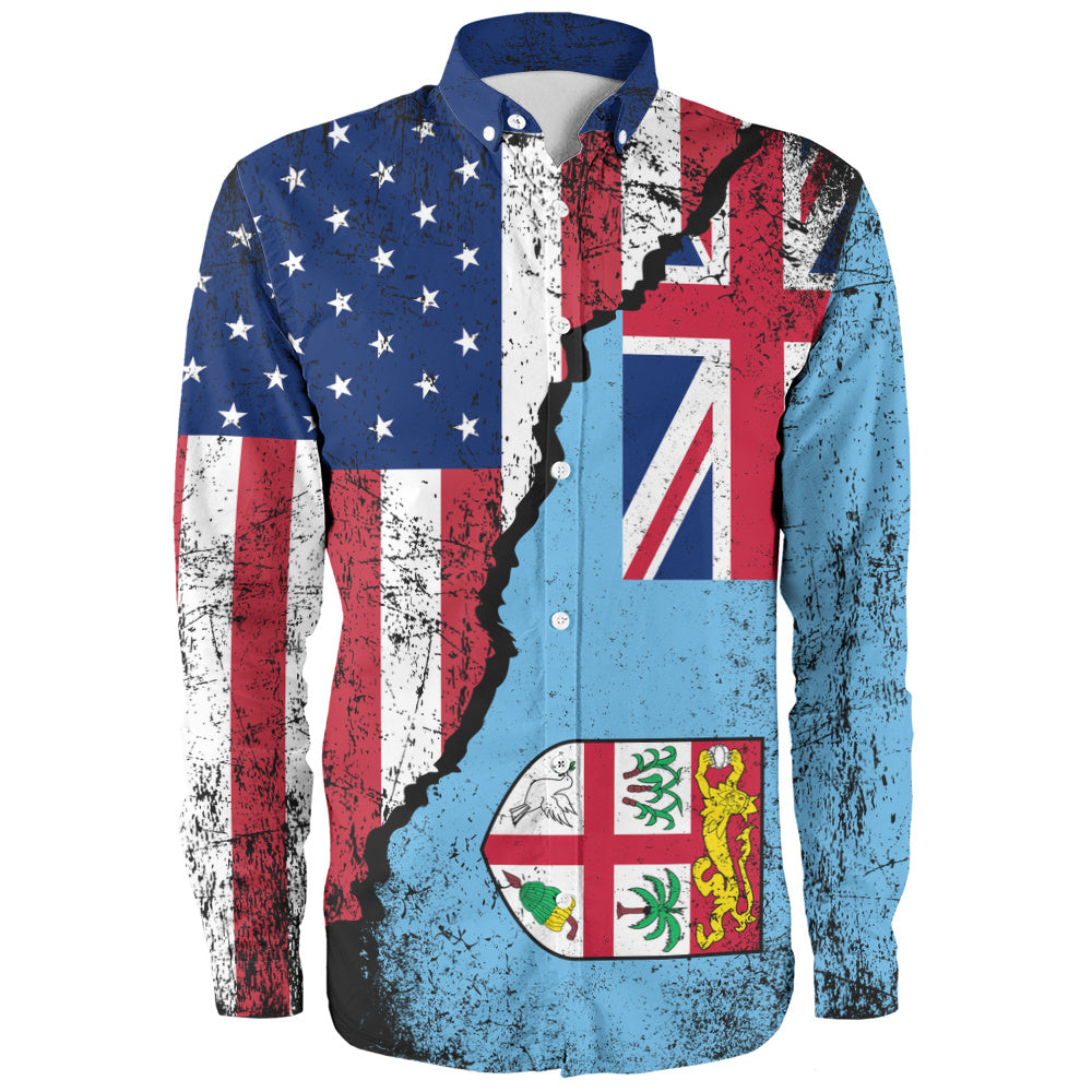 Fiji Long Sleeve Shirt Fijian American Unity Style