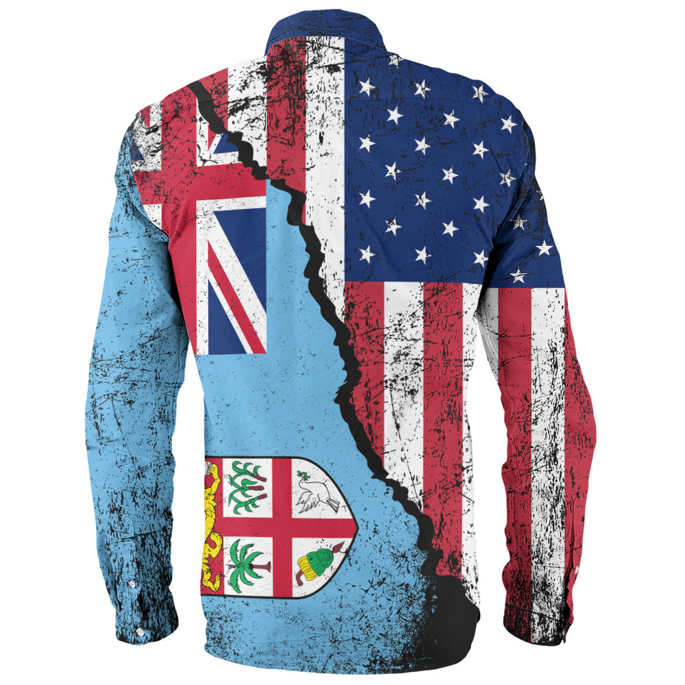Fiji Long Sleeve Shirt Fijian American Unity Style