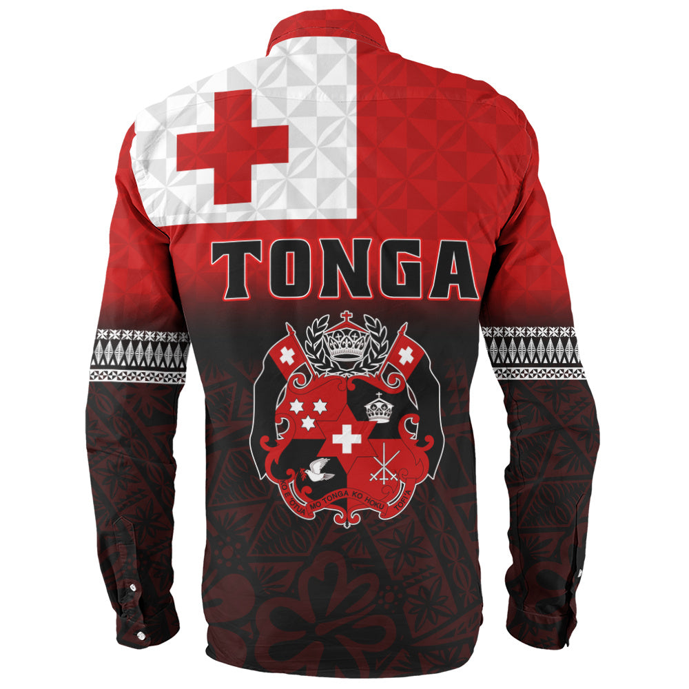 Tonga Long Sleeve Shirt Kingdom Crest 676 Island Pride