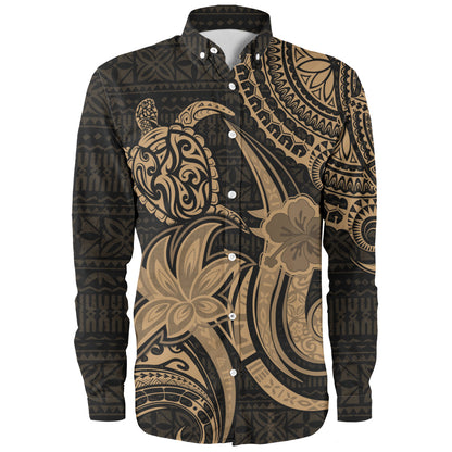 Hawaii Long Sleeve Shirt Honu Turtle Hibiscus Tribal Legacy