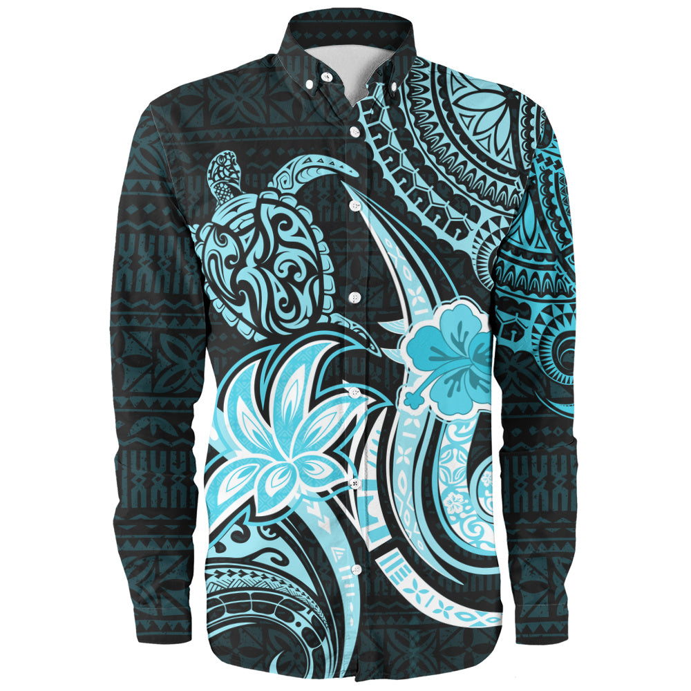 Hawaii Long Sleeve Shirt Honu Turtle Hibiscus Tribal Legacy