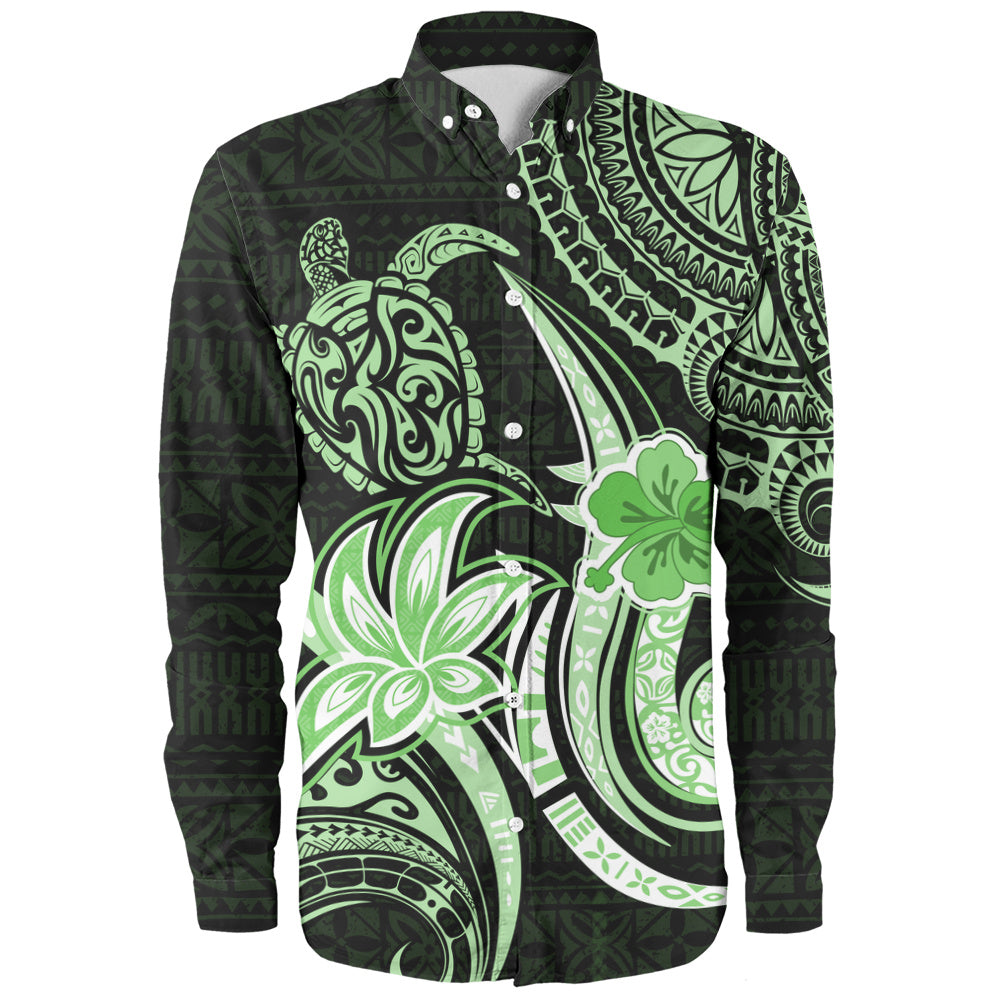 Hawaii Long Sleeve Shirt Honu Turtle Hibiscus Tribal Legacy