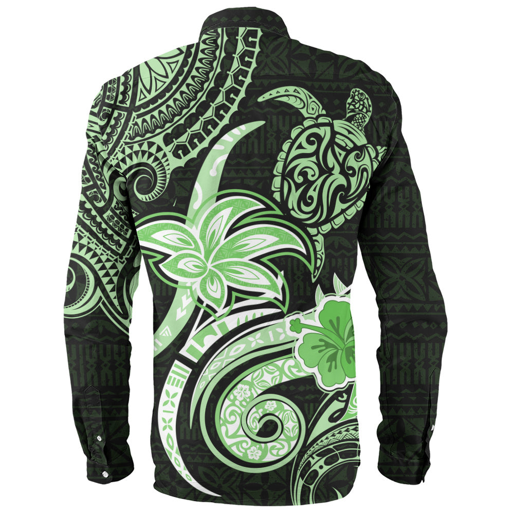 Hawaii Long Sleeve Shirt Honu Turtle Hibiscus Tribal Legacy
