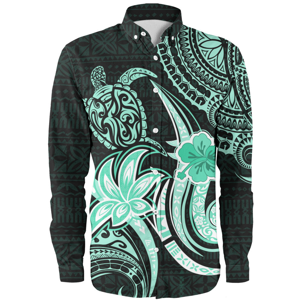 Hawaii Long Sleeve Shirt Honu Turtle Hibiscus Tribal Legacy