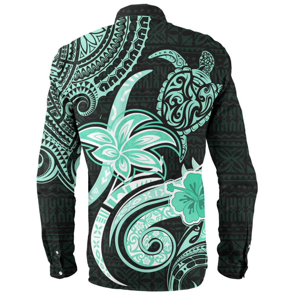 Hawaii Long Sleeve Shirt Honu Turtle Hibiscus Tribal Legacy