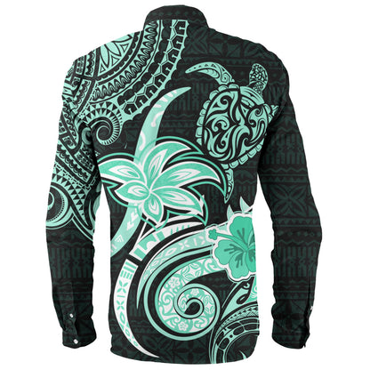 Hawaii Long Sleeve Shirt Honu Turtle Hibiscus Tribal Legacy