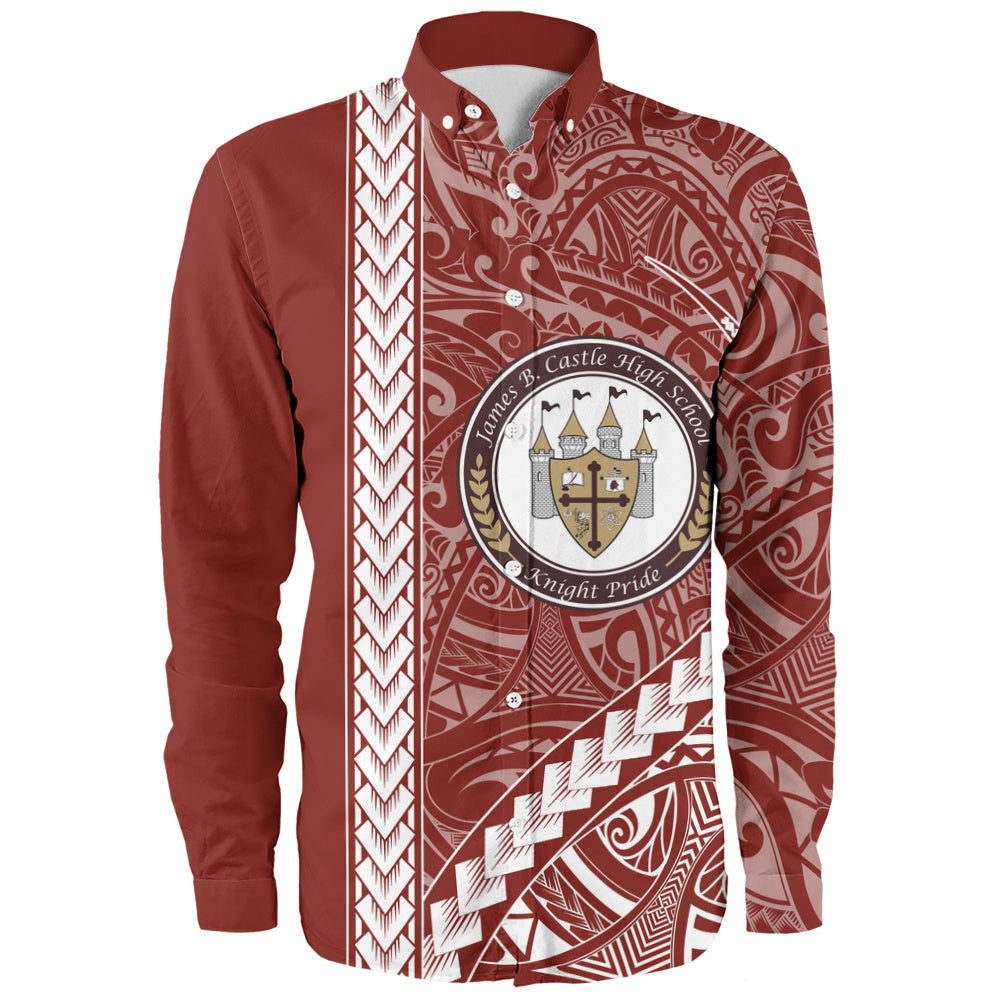 James B. Castle High School Long Sleeve Shirt Tribal Polynesian Pride Style