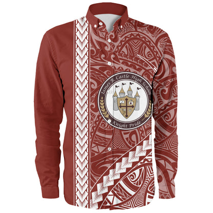 James B. Castle High School Long Sleeve Shirt Tribal Polynesian Pride Style