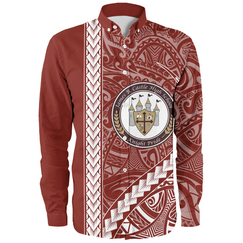 James B. Castle High School Long Sleeve Shirt Tribal Polynesian Pride Style