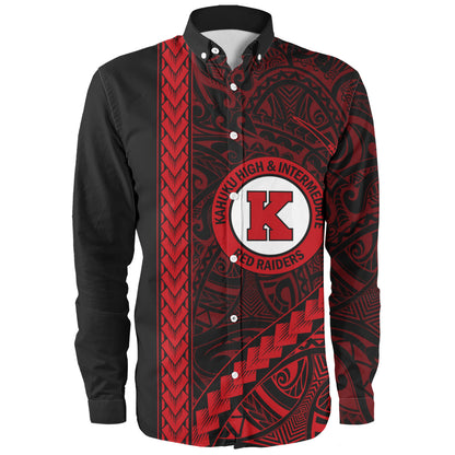 Kahuku High & Intermediate School Long Sleeve Shirt Tribal Polynesian Pride Style