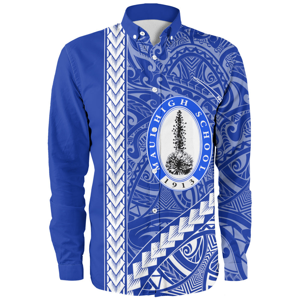 Maui High School Long Sleeve Shirt Tribal Polynesian Pride Style