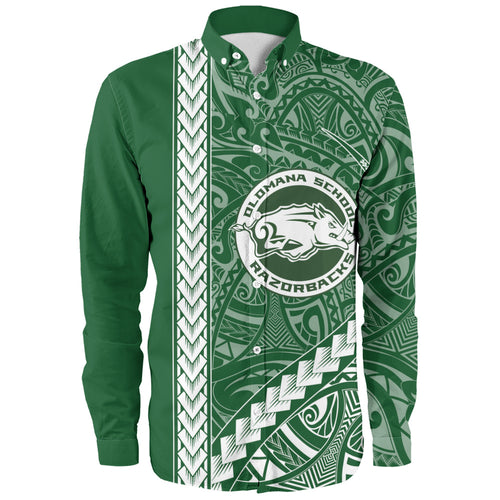 Olomana High & Intermediate School Long Sleeve Shirt Tribal Polynesian Pride Style