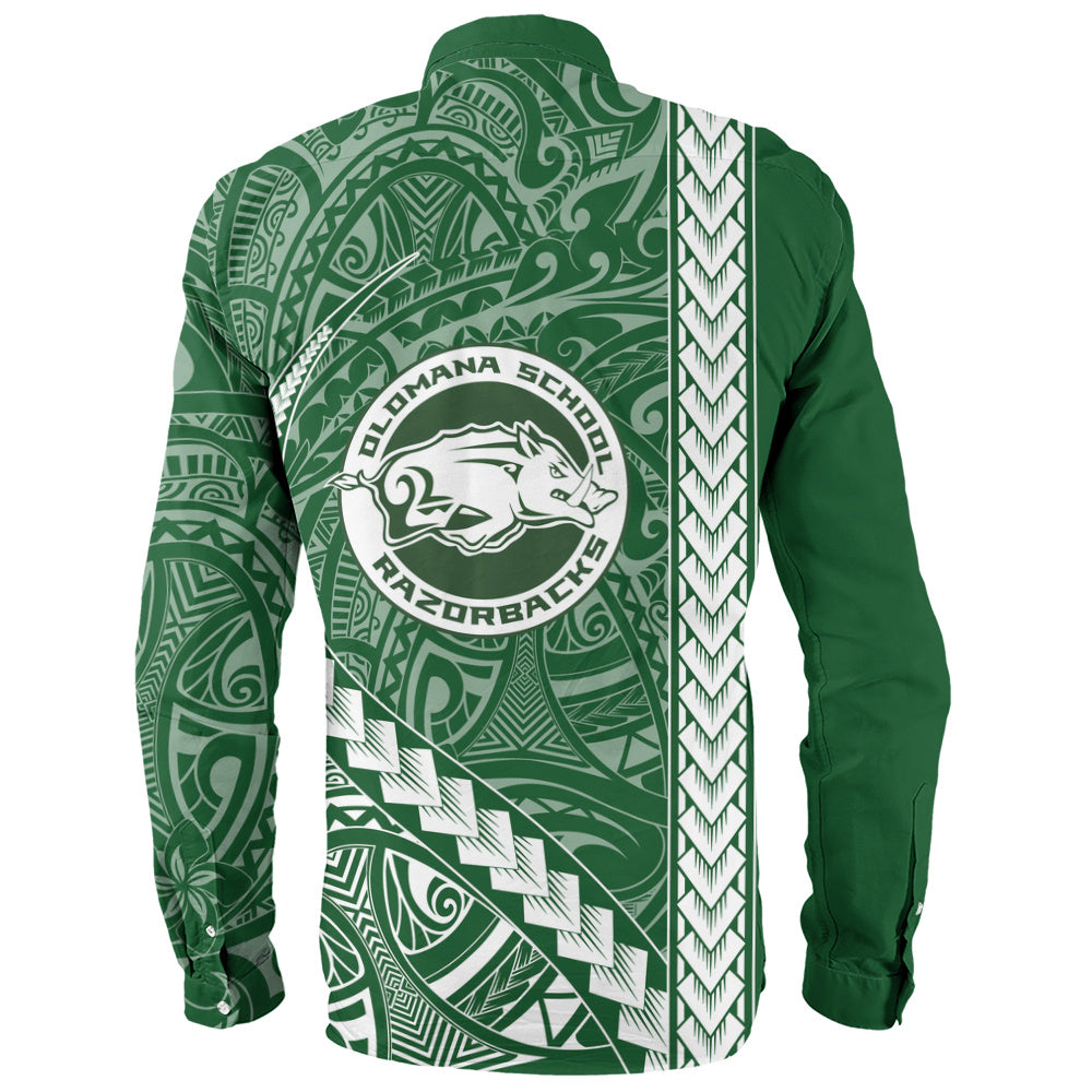 Olomana High & Intermediate School Long Sleeve Shirt Tribal Polynesian Pride Style