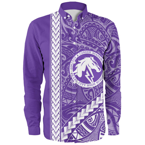 Pearl City High School (Hawaii) Long Sleeve Shirt Tribal Polynesian Pride Style