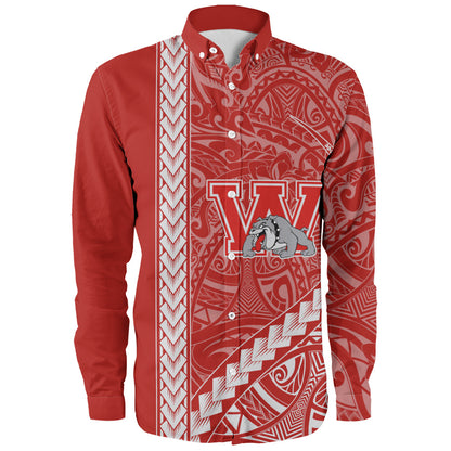 Waialua High and Intermediate School Long Sleeve Shirt Tribal Polynesian Pride Style