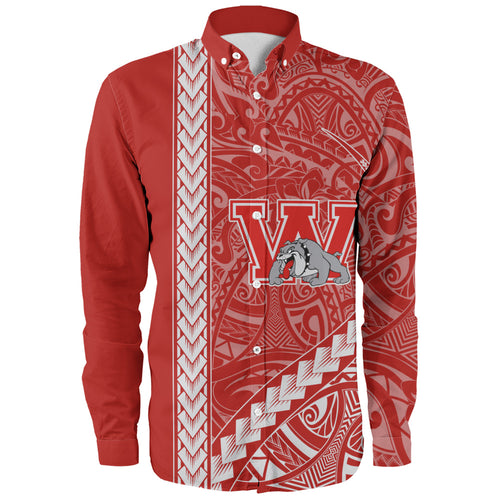 Waialua High and Intermediate School Long Sleeve Shirt Tribal Polynesian Pride Style